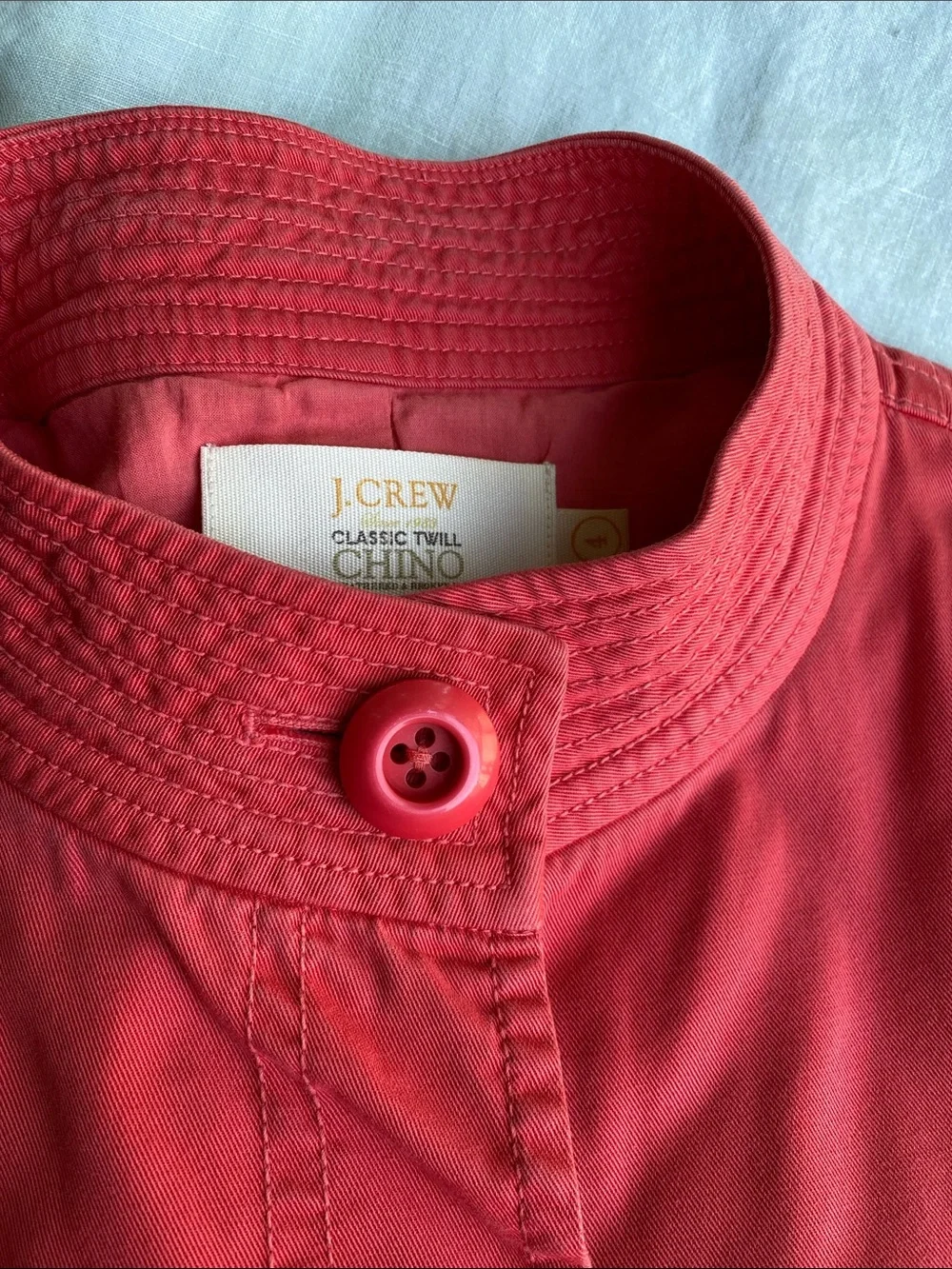 J. Crew strawberry ice pink cotton twill cropped chino Colette jacket